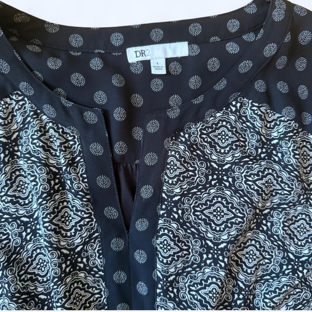 DR2 Blue and Black Patterned Mini Dress - Picture 4 of 5